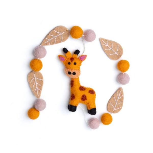 Handgemaakte vilten slinger giraf - fairtrade