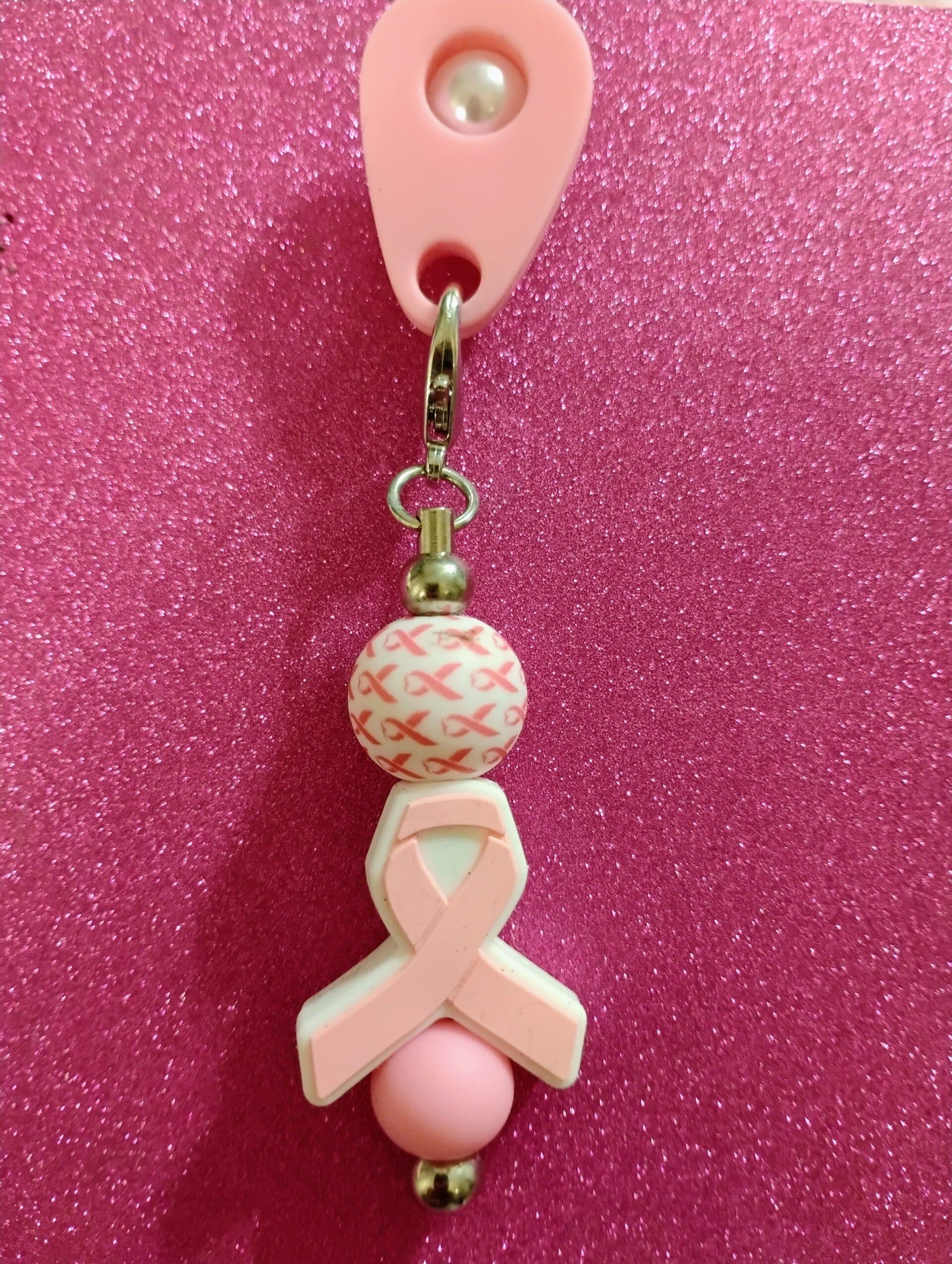 Tumbler straw Half dangly breast cancer awareness