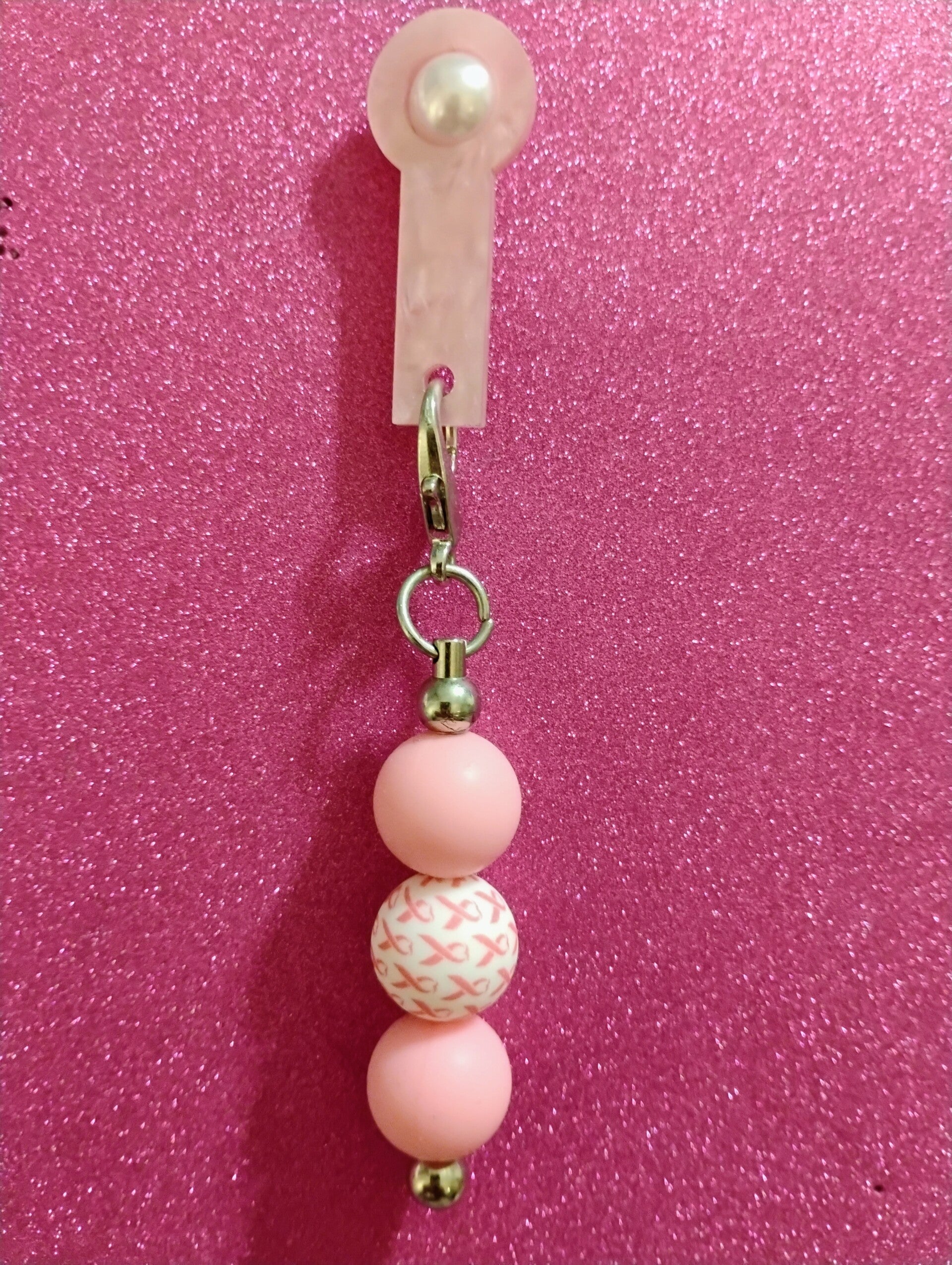 Tumbler straw Half dangly breast cancer awareness