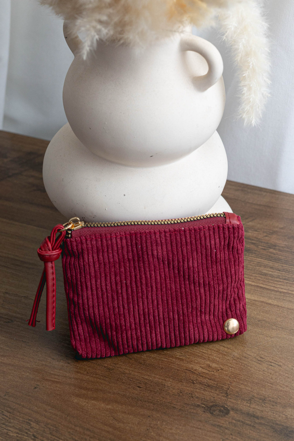 Petite pochette velours côtelée