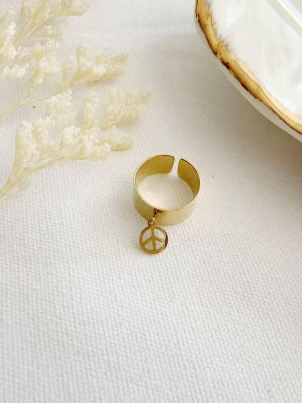Bague peace and love - dorée
