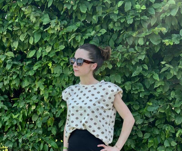 T-shirt sans manches à épaulettes MADE IN ITALY