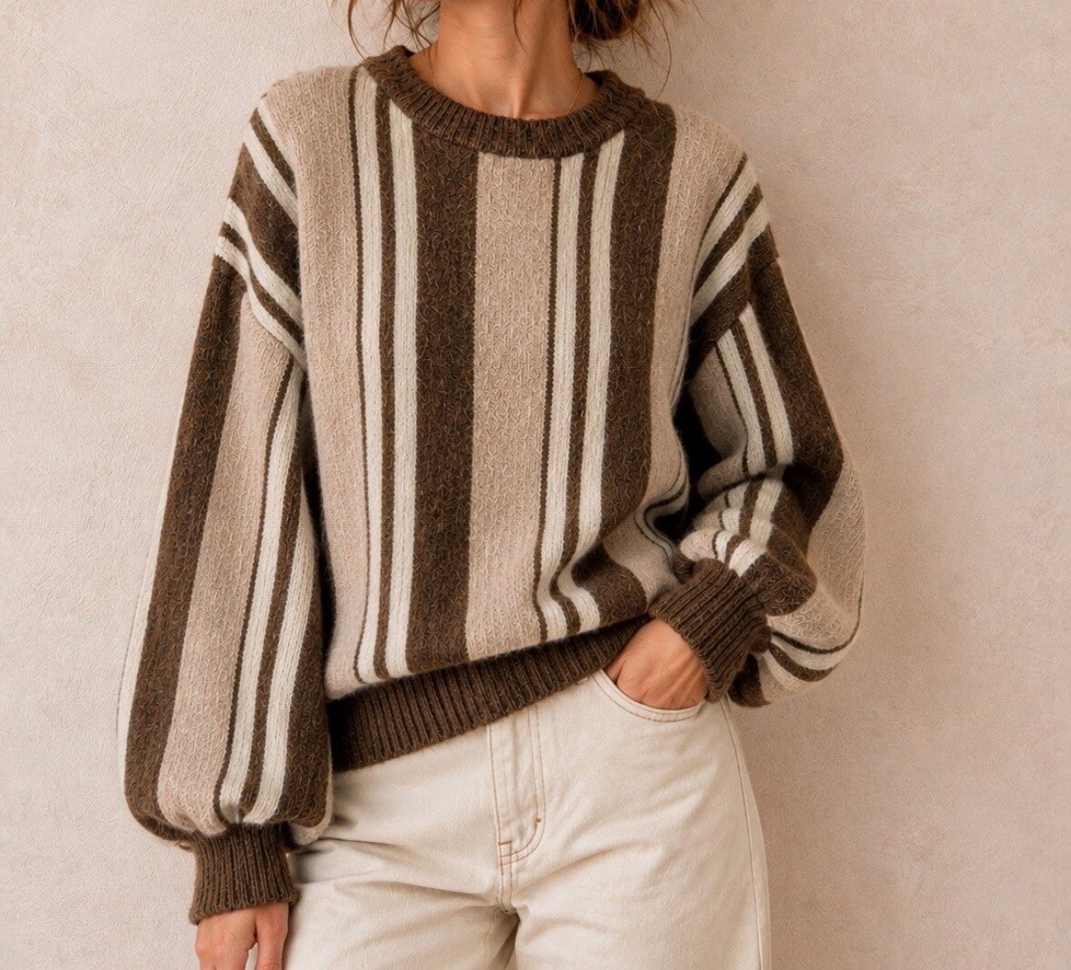 Pull oversize manches bouffantes