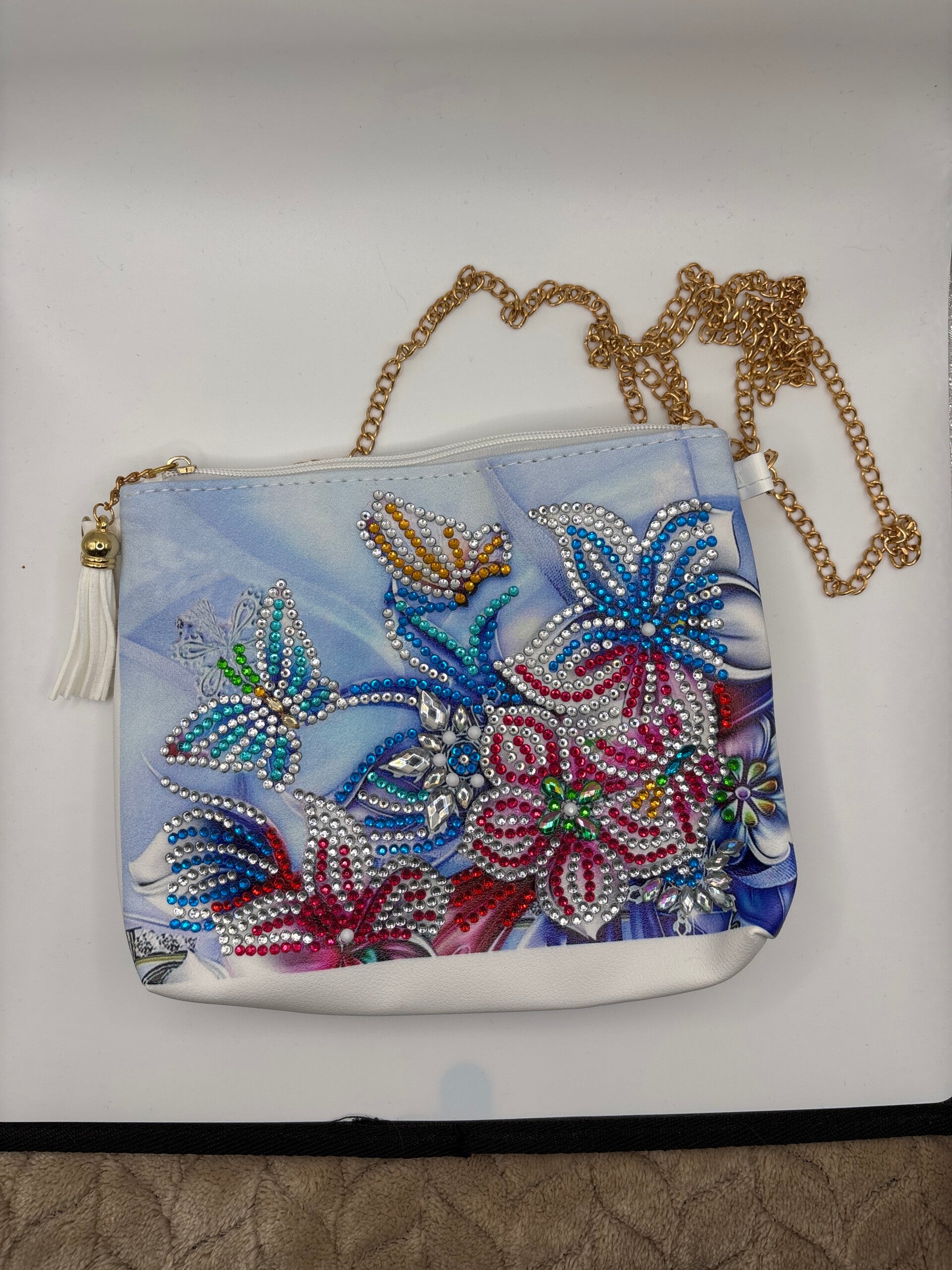 Sac bandoulière blanc (fleurs)