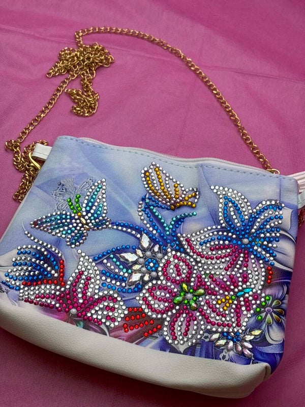 Sac en bandoulière blanc (fleurs)