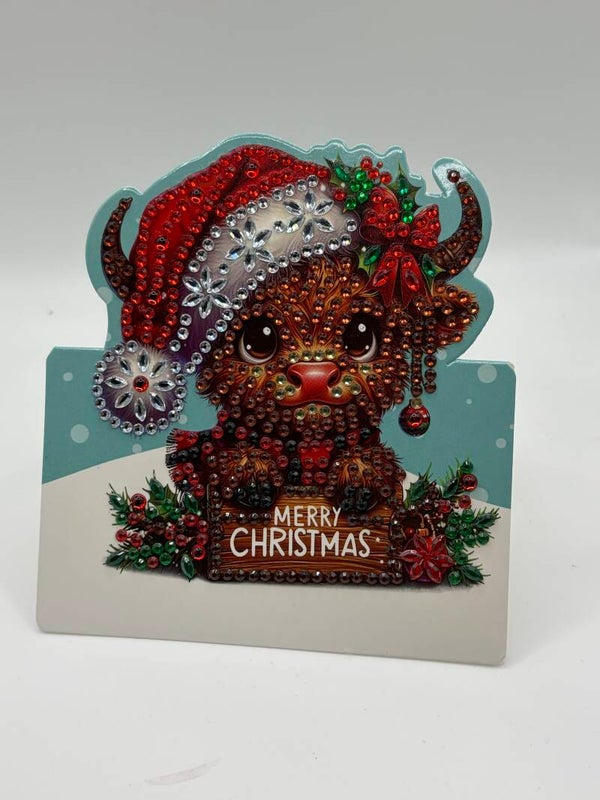 Carte pliable vache Noël 497