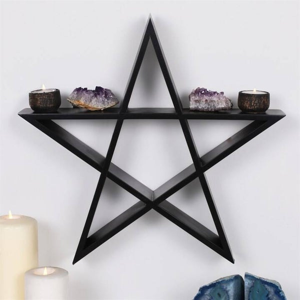Black Pentagram Wall Shelf