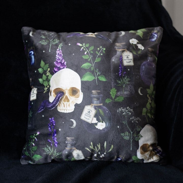 Square Venom and Vines Print Cushion