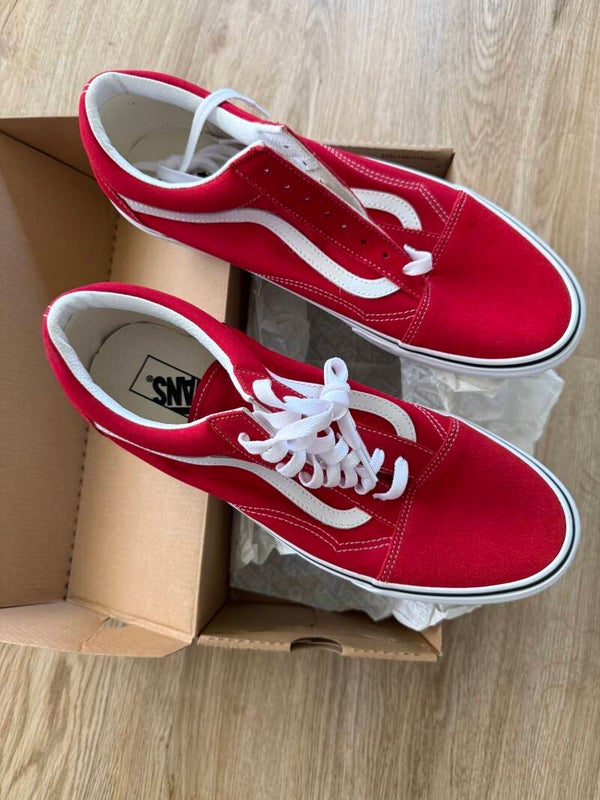 Vans Old Skool Sneaker – Rot/Weiß – Gr. 46