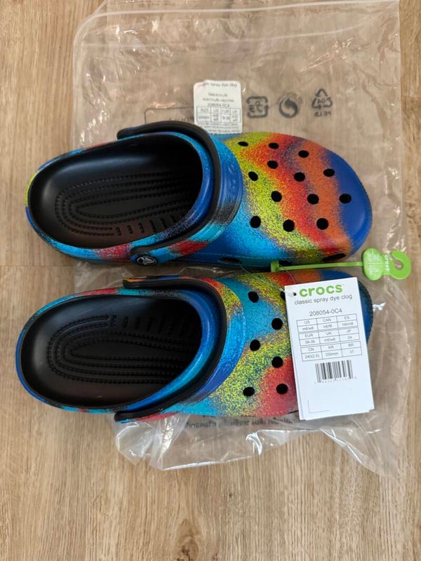 🌈 Crocs Classic Spray Dye Clog – Größe 38–39 🌈