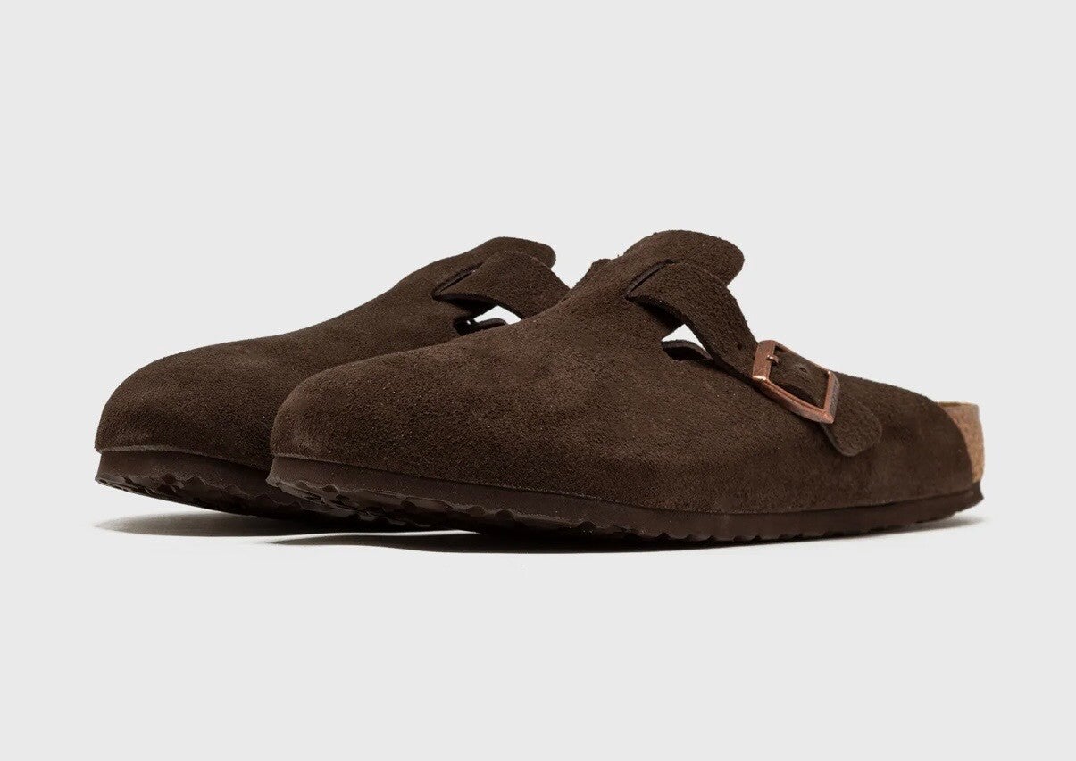 Birkenstock Boston Gr 43 dunkelbraun mit schwarzer Sole