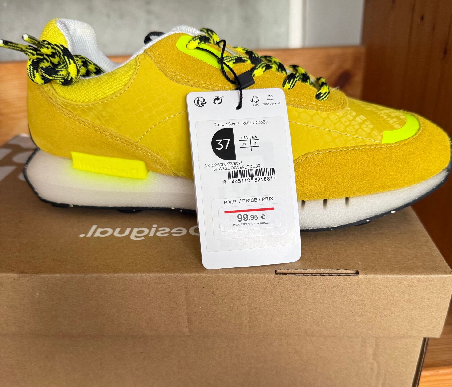 Desigual Turnschuhe Gr 40 Desigual Damen Shoes_Jogger_Colo 8023 Fresh Yellow Sneaker