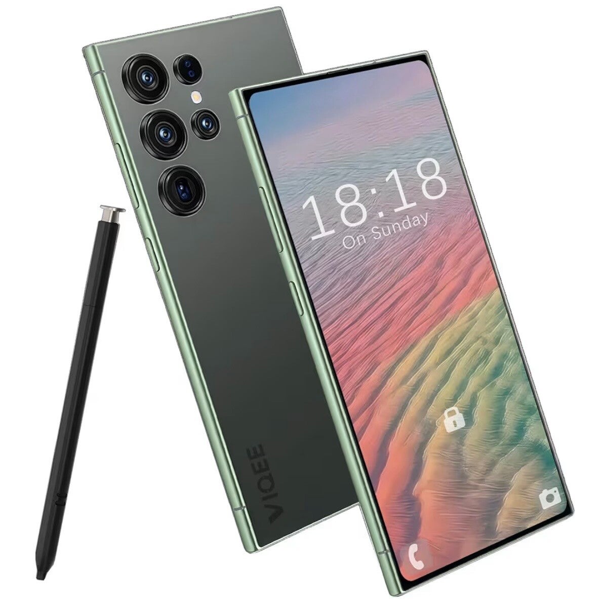 5G Android 14 Smartphone Handy Ohne Vertrag, 8+256GB Dual SIM 6.8" HD-Bildschirm 6000mAh Akku 21+8MP Kamera, Simlockfreie Handys/OTG/Face ID,Dunkelgrün