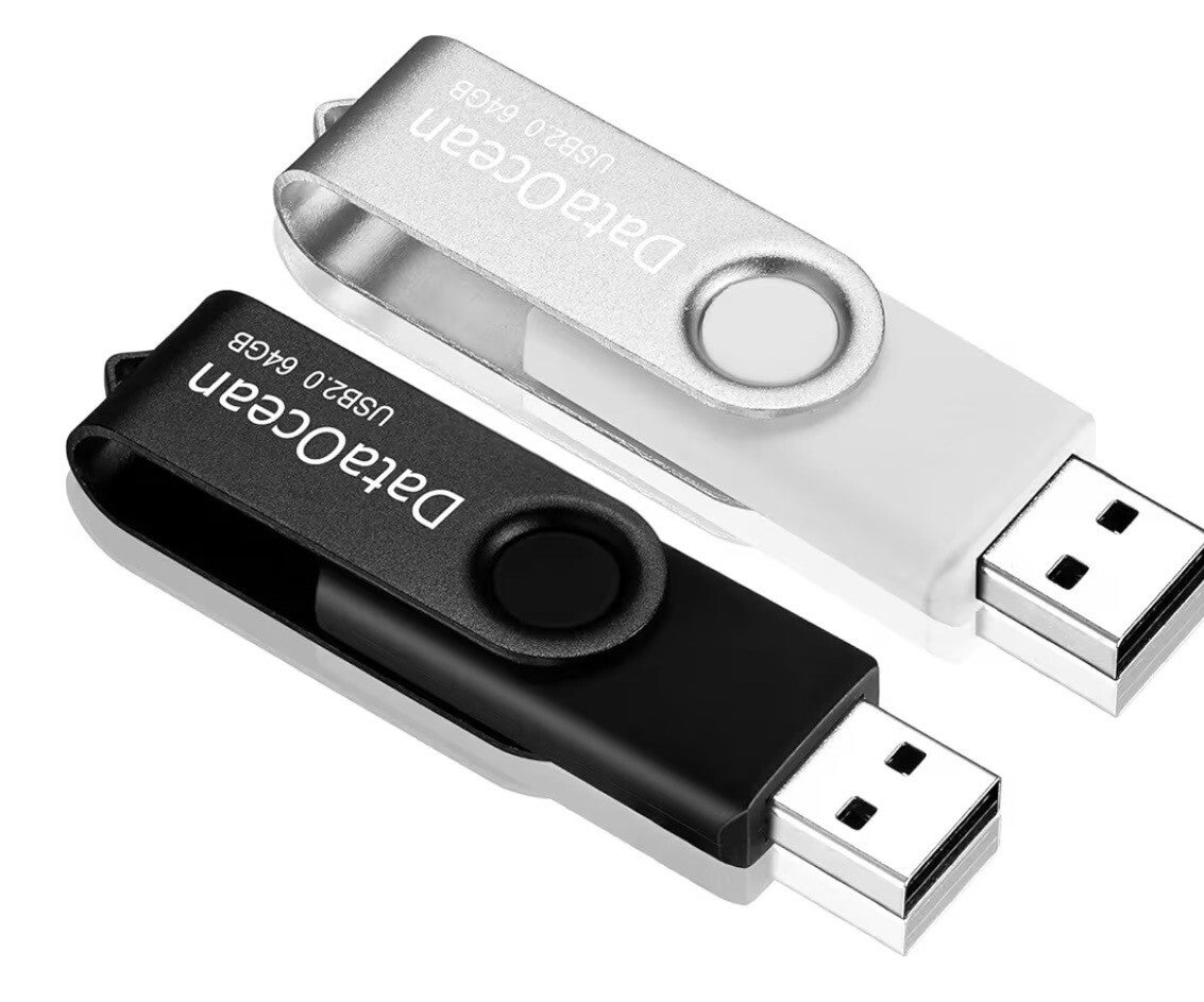 USB Stick 2 Stück 64GB USB 2.0 High Speed Speicherstick USB-Sticks Memory Stick(64GB Schwarz,Silber)