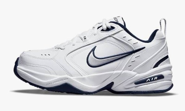 Nike Air Monarch IVSneaker Gr 40  Weiße Metallic Silver Midnight Navy
