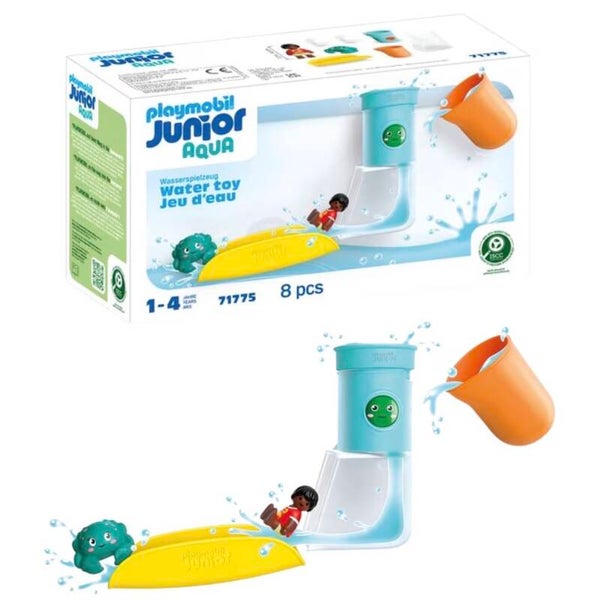 PLAYMOBIL | JUNIOR Aqua | Wasserfalltank mit Rutsche | Wasserspielzeug ab 1 Jahr | Geschenk für Kleinkinder | Nachhaltiges Badespielzeug mit Rutsche und Wasserfall | 71775