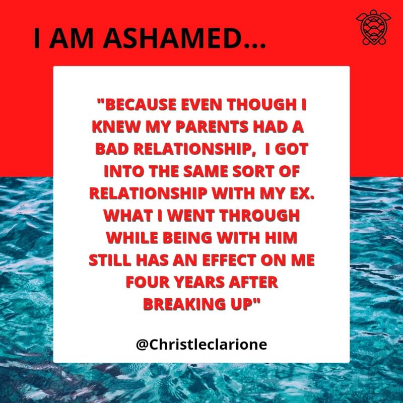 NL &quot;Ik schaam me want hoewel ik wist dat mijn ouders een slechte relatie hadden, kreeg ik een soortgelijke relatie met mijn ex. Ik heb vier jaar na onze breuk nog last van deze relatie&quot; PAP&quot; Mi tin berguensa pasombra aunke mi a mira ku e relashon di mi ma