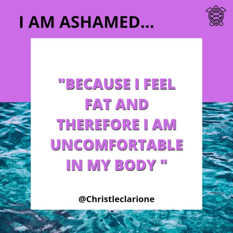 NL &quot;Ik schaam me want ik voel me dik en ben daarom oncomfortabel in mijn lichaam&quot; PAP &quot;Mi tin berguensa pasombra mi ta sinti mi mes gordo i pesei mi no ta comfortabel den mi kurpa&quot;
