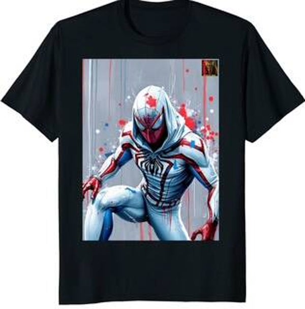 Red, White & True Spider Man (Men's) Black