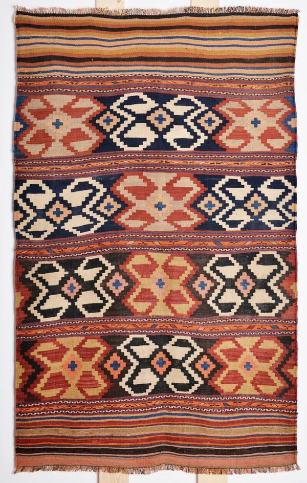 Handgewebter Kelim, Mafrash von SHAHSAVAN-NOMADEN Persien / IRAN 184 cm x116 cm um 1960