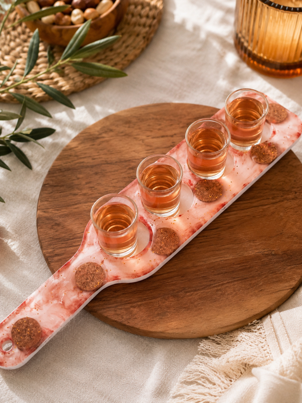 Planche à Shooters en Résine Époxy – Collection Artisanale