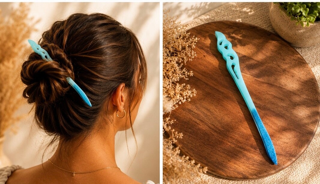 Baguette à Cheveux Artisanale - TURQUOISE