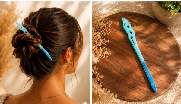 Baguette à Cheveux Artisanale - TURQUOISE