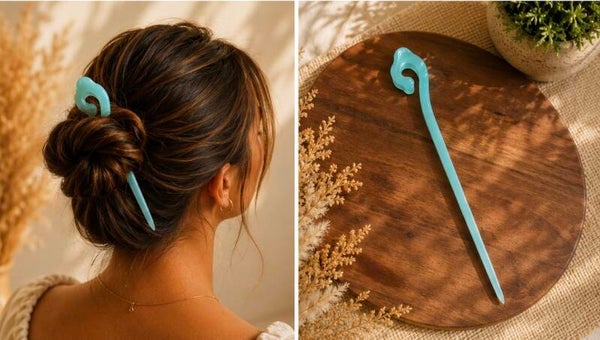Baguette à Cheveux Artisanale - TURQUOISE 02
