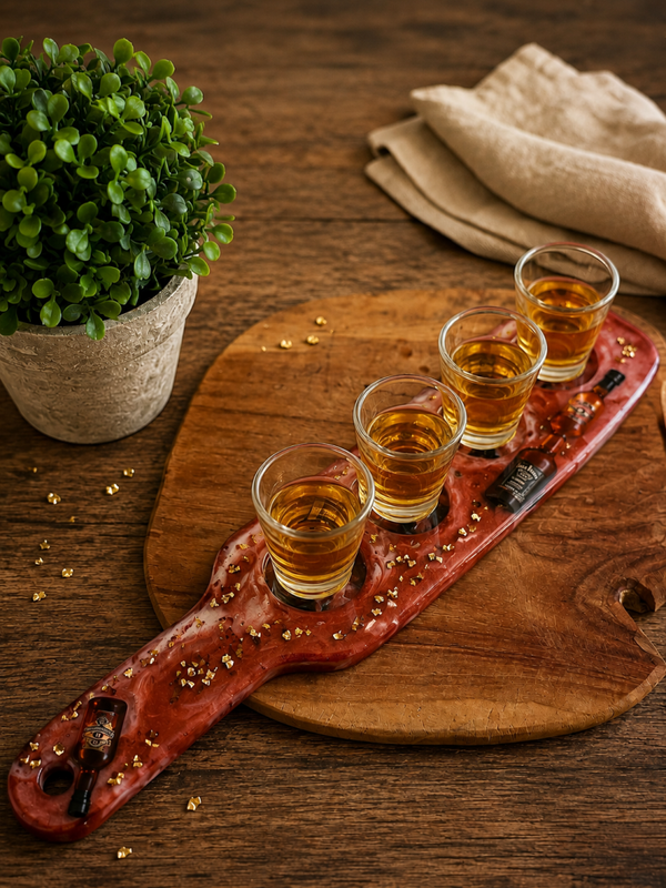 Planche à Shooters en Résine Époxy – Collection Artisanale