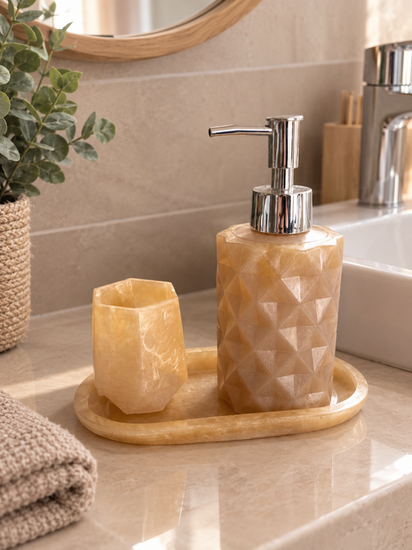 Set Salle de Bain Marbre Gold