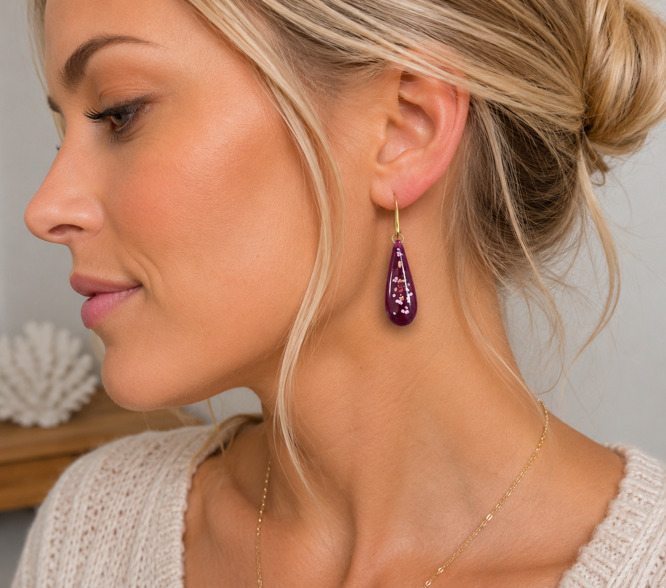 Boucles d'Oreilles - GOUTTE VIOLINE