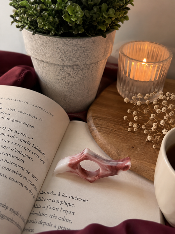 BAGUE DE LECTURE - BLANC BORDEAUX