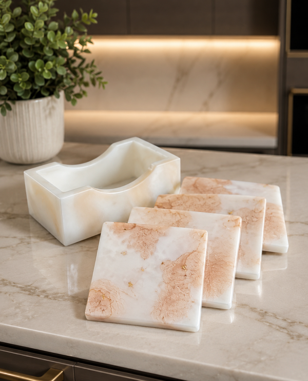 Set de dessous verres - TERRACOTA BLANC