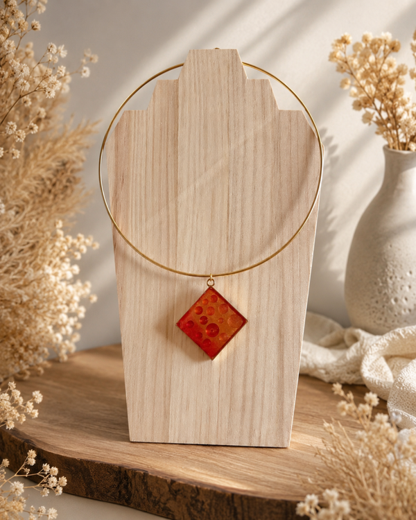 Collier Losange Orange