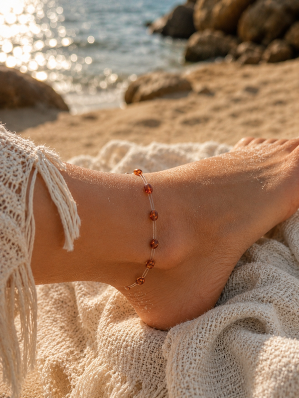Bracelet artisanal en perles de résine – Poignet & Cheville