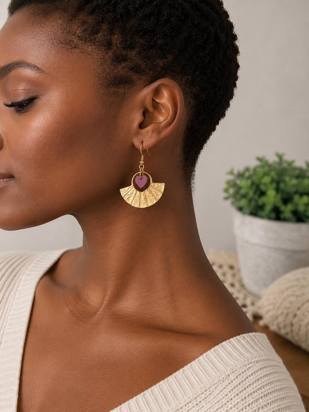 Boucles d'Oreilles - COEUR SOLEIL