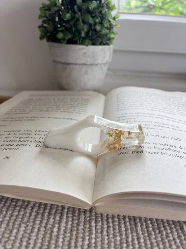 BAGUE DE LECTURE - BLANC OR