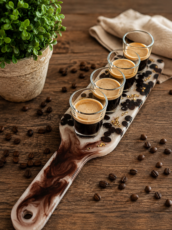 Planche à Shooters en Résine Époxy – Collection Artisanale