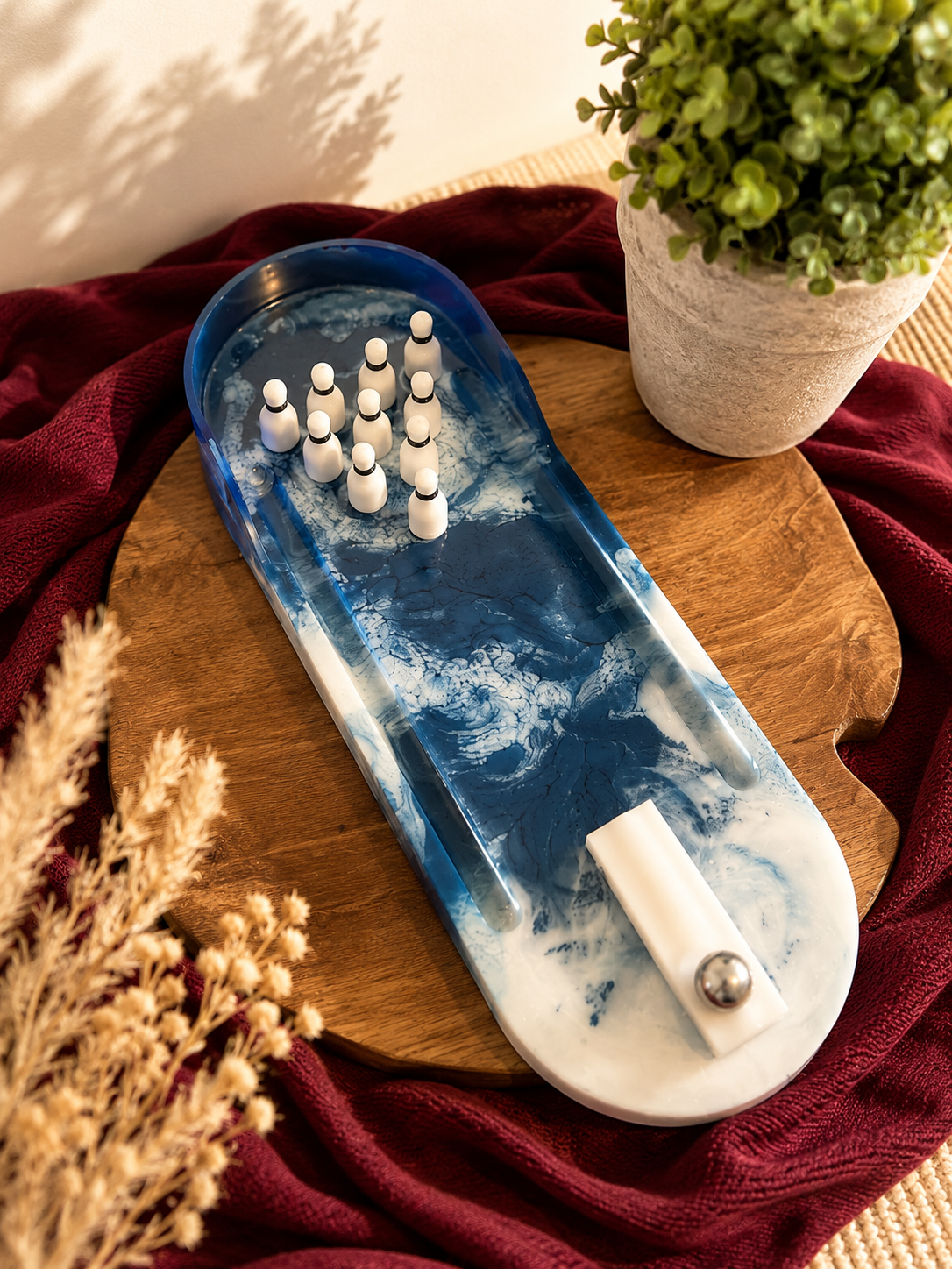 JEU BOWLING DE TABLE - BLEU BLANC