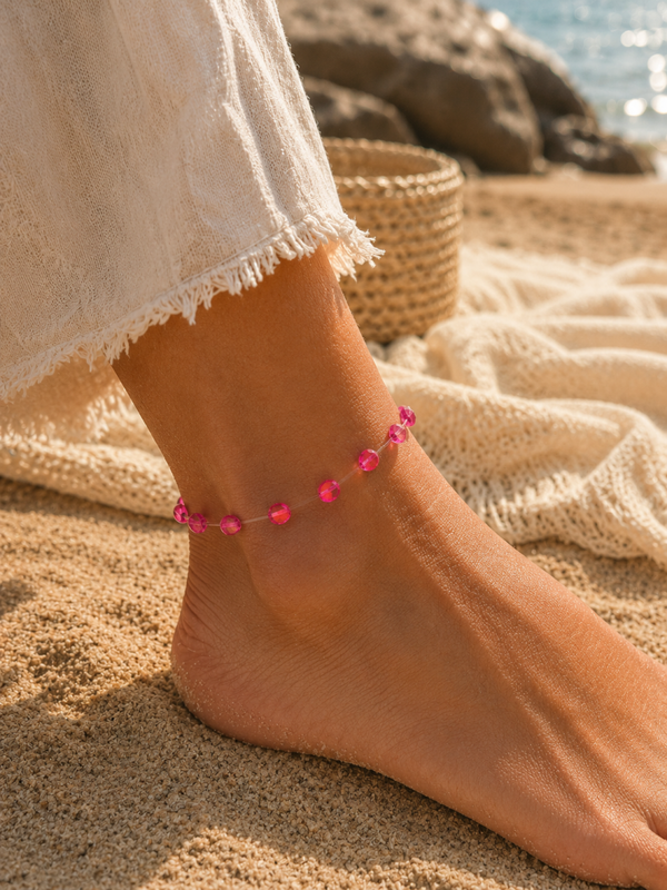 Bracelet artisanal en perles de résine – Bracelet poignet et cheville fait main