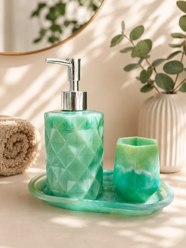 Set Salle de Bain Marbre Emeraude