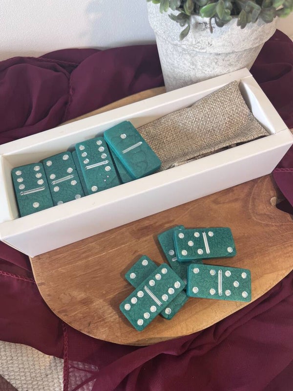 Jeu de Domino en Résine - Emeraude