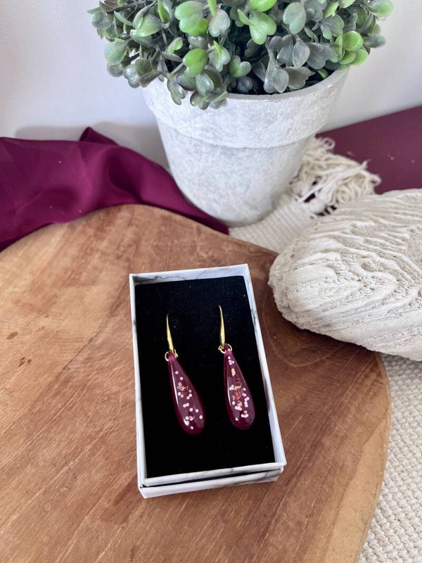 Boucles d'Oreilles - GOUTTE VIOLINE