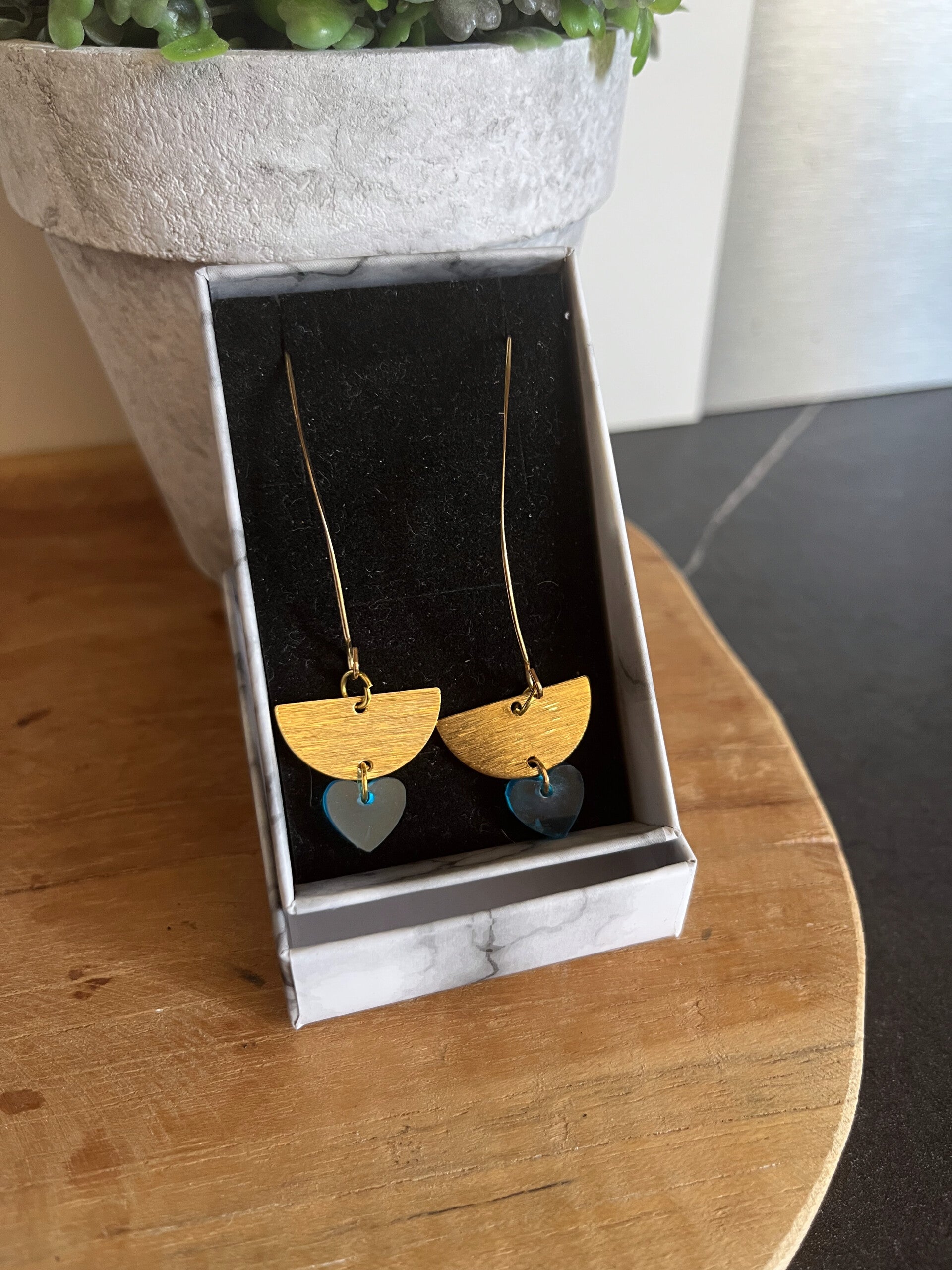 Bcl - pend coeur or bleu