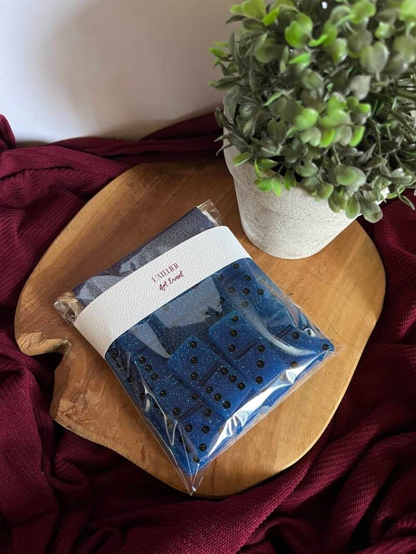 DOMINOS Paillettes Bleu