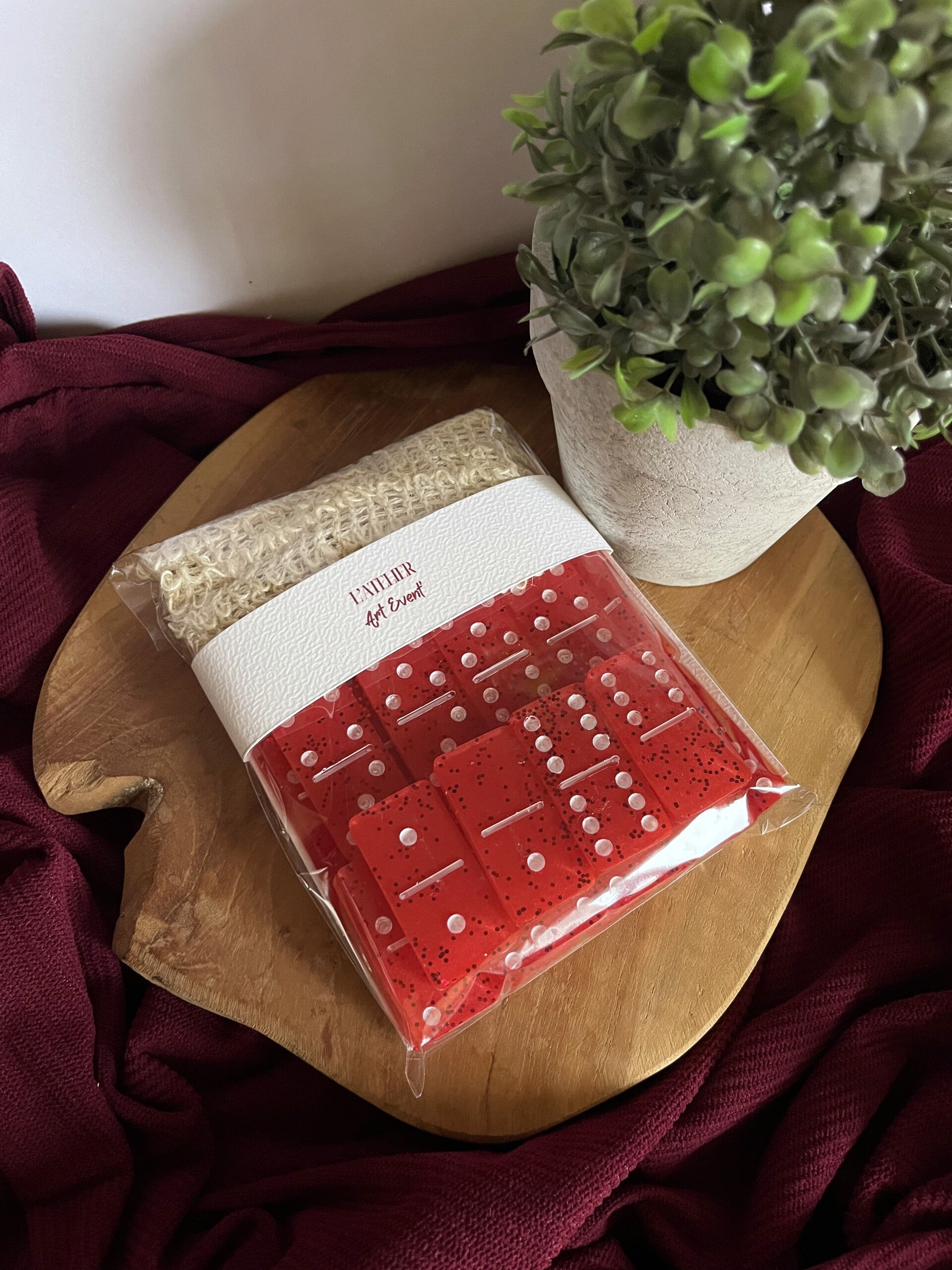 DOMINOS Paillettes Rouge