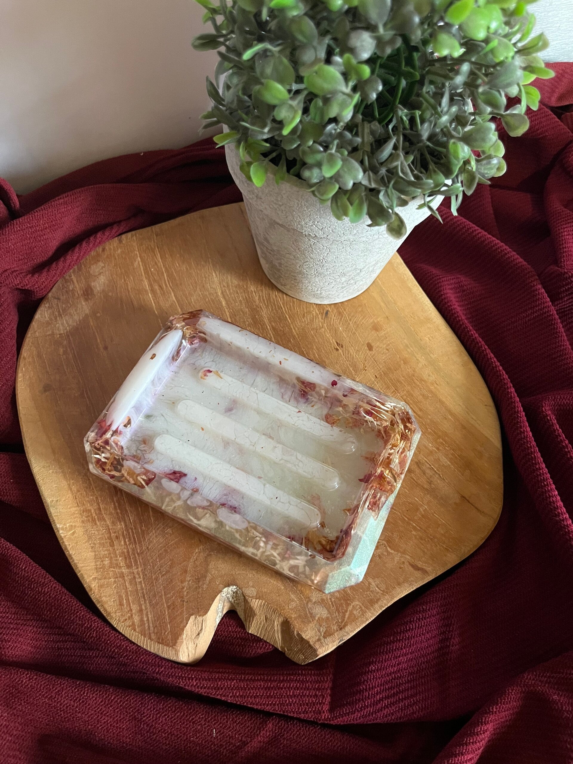 Porte savon Floral blanc