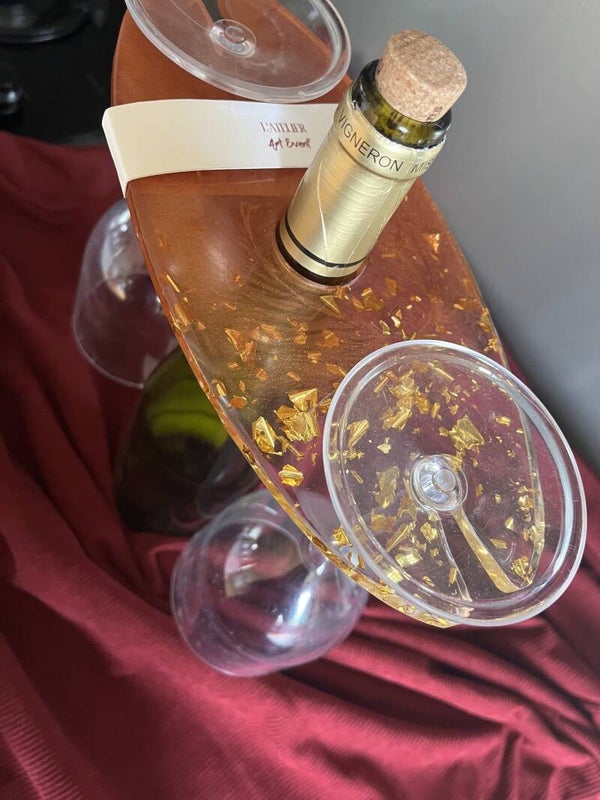 Supports à verres Terracota Feuille Or