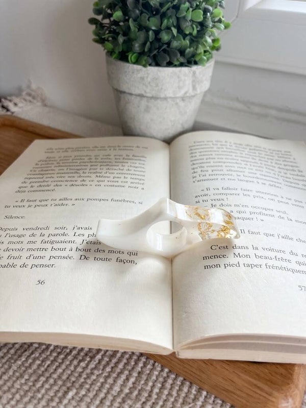 BAGUE DE LECTURE - OR BLANC
