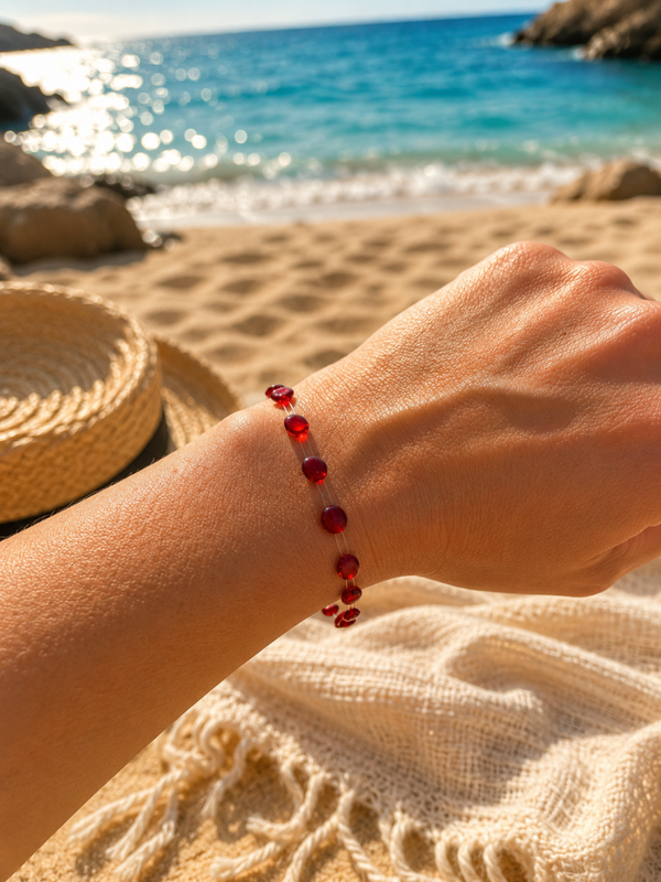 Bracelet artisanal en perles de résine – Bracelet poignet et cheville fait main
